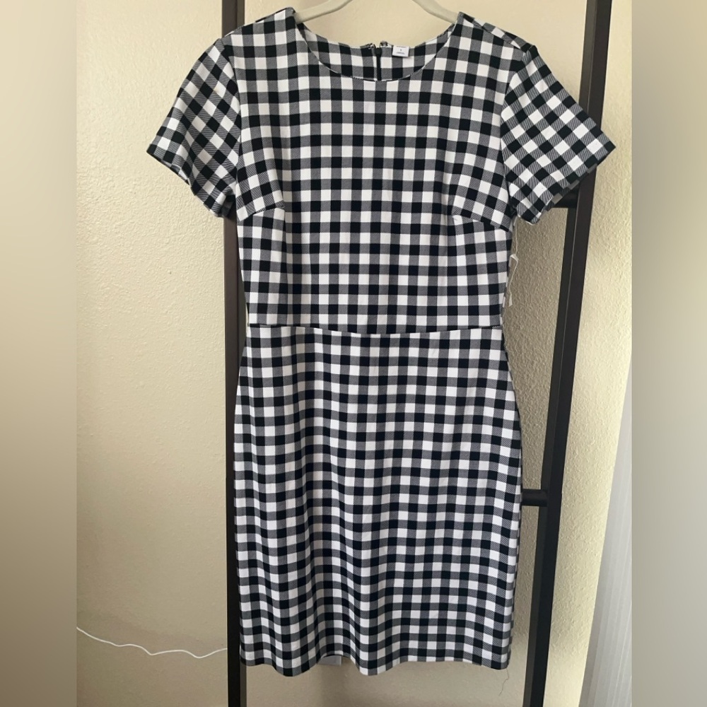 Old Navy Black and White Gingham Sheath Dress